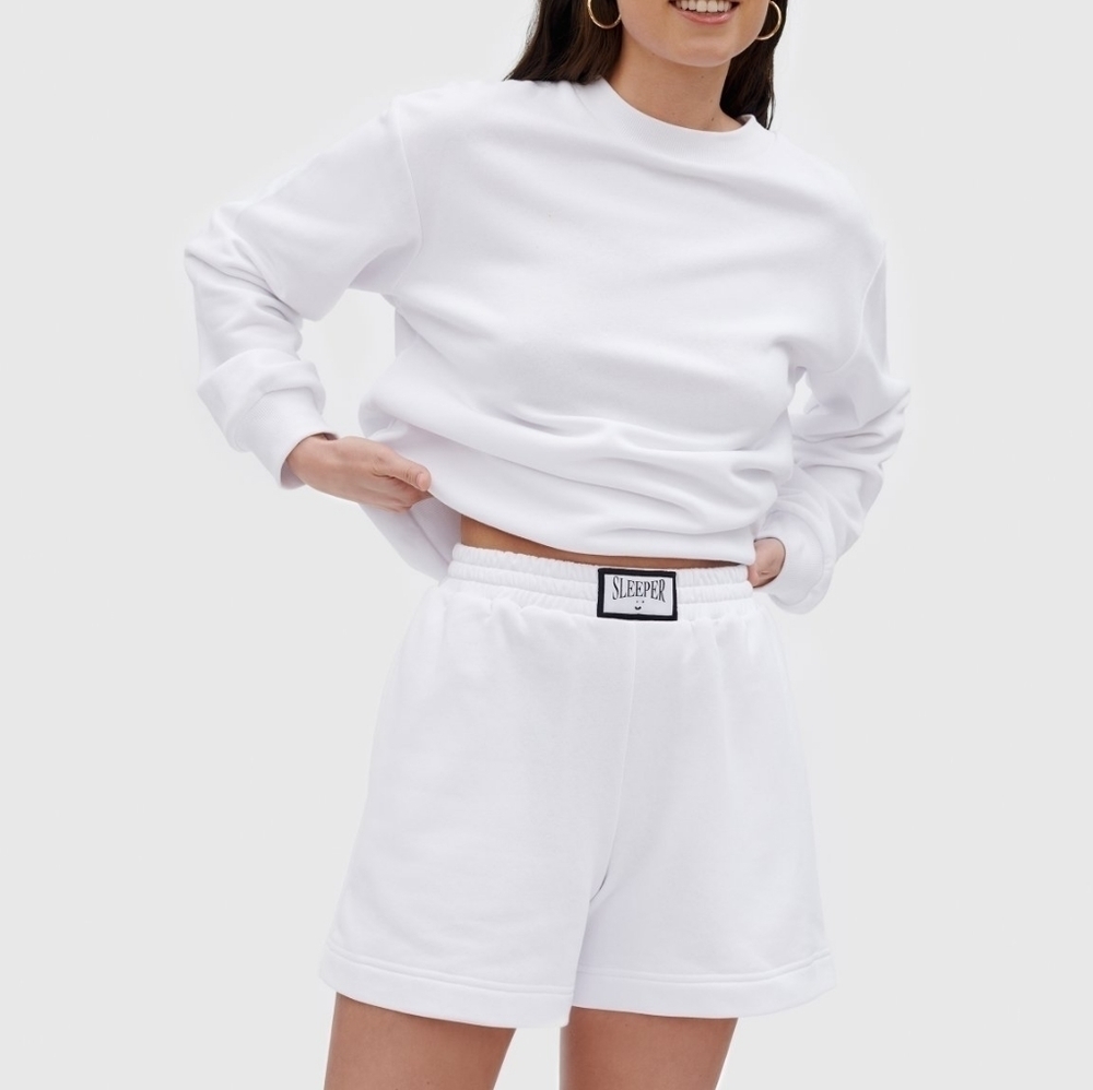 Sleeper White Diana Athpleasure Short Sweatsuit‎